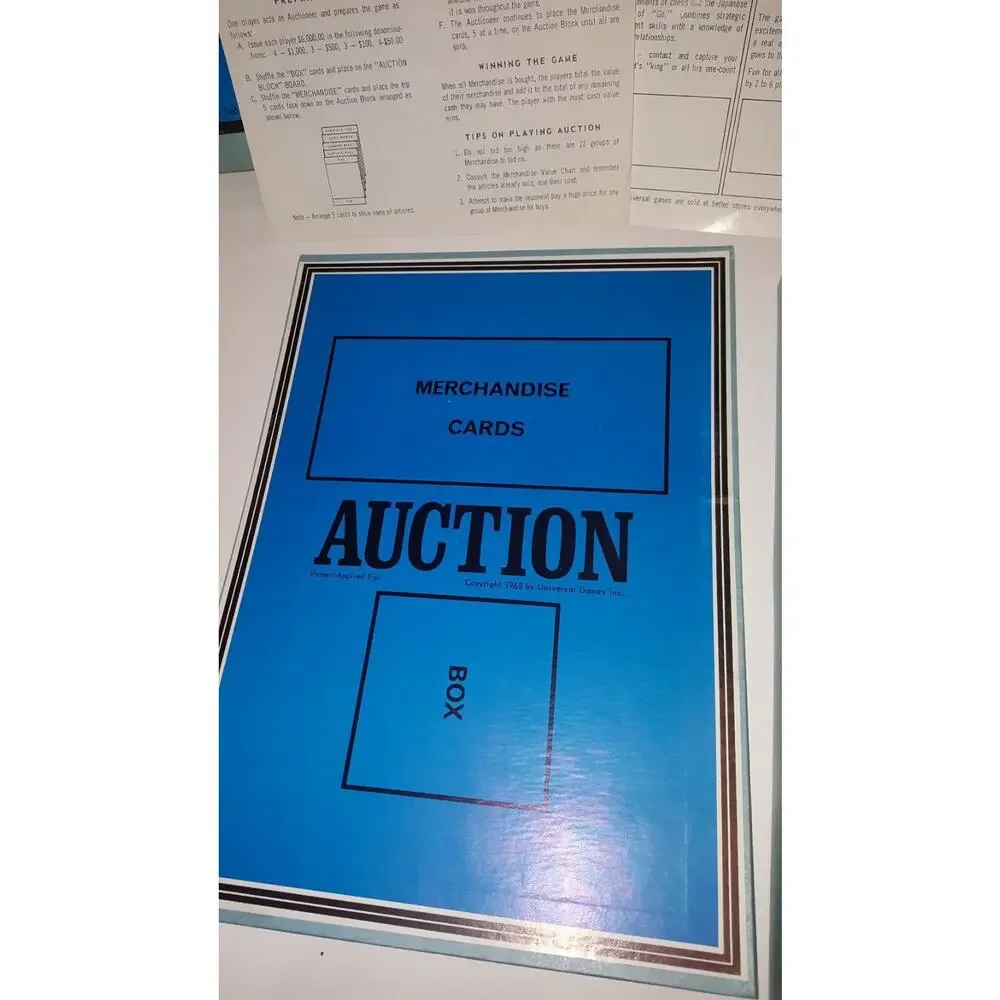 Vintage Auction The Bid and Buy Board Game Complete First Edition